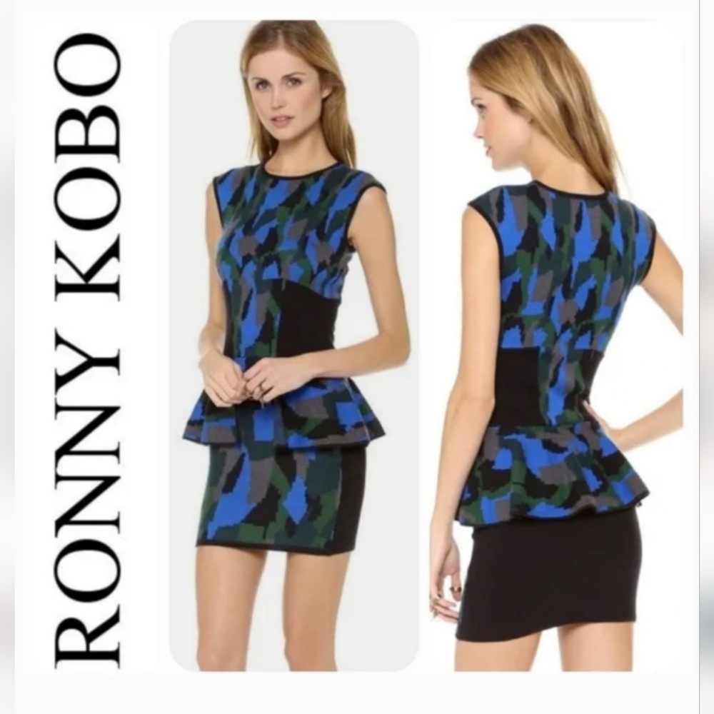 RONY KOBO Knit Camouflage Bodycon Dress Size Small NWOT